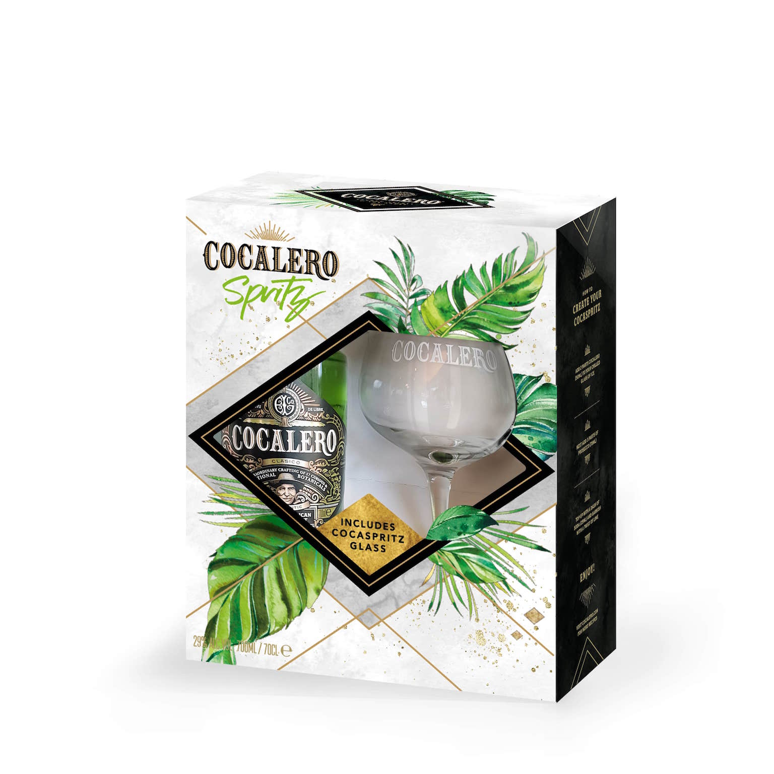 Cocalero Clásico 0,7L (29% Vol.) + Glas
